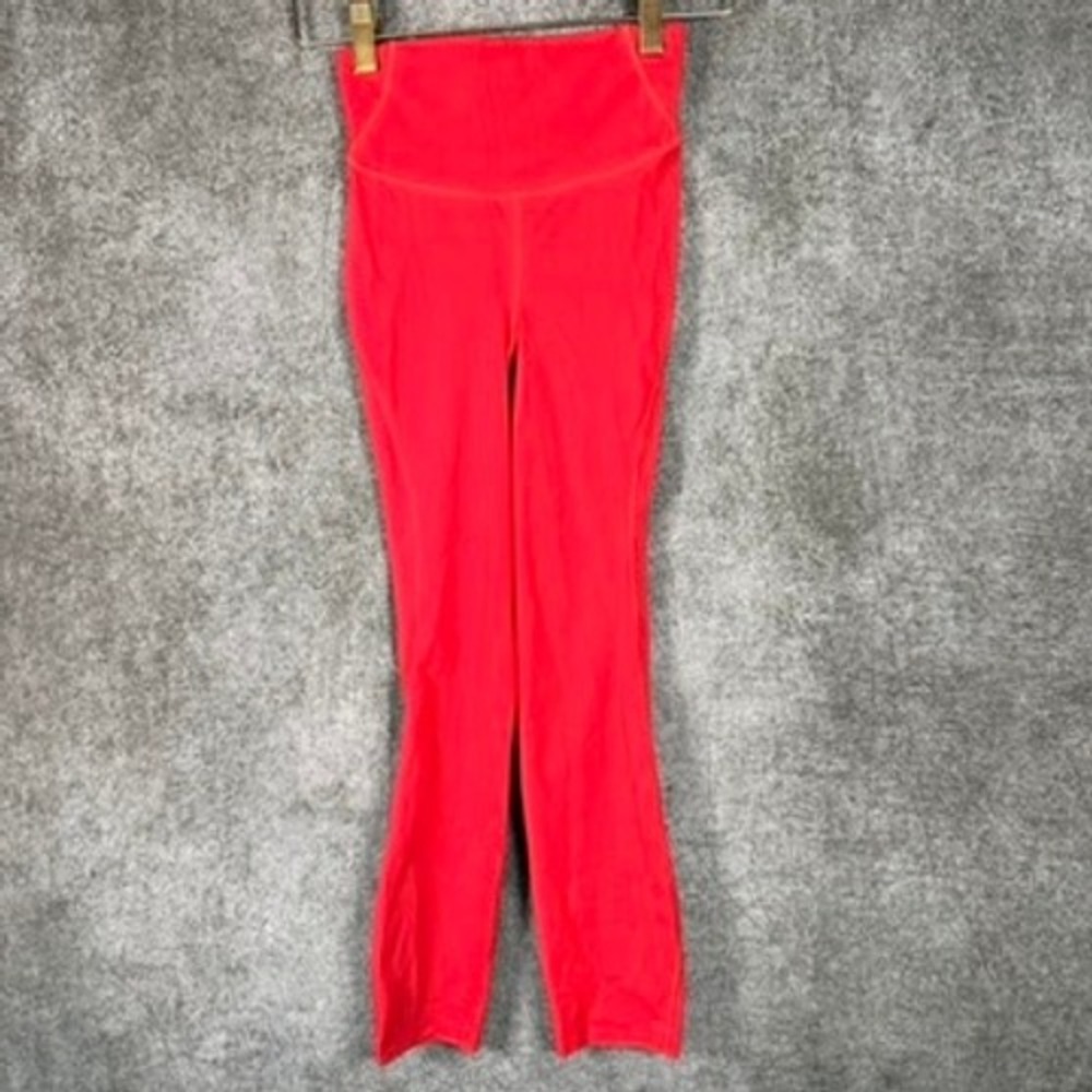 Lululemon Sz 0 High Rise Leggings Red Activewear Yoga Pants